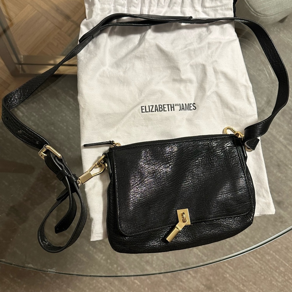 Elizabeth & James black leather crossbody.